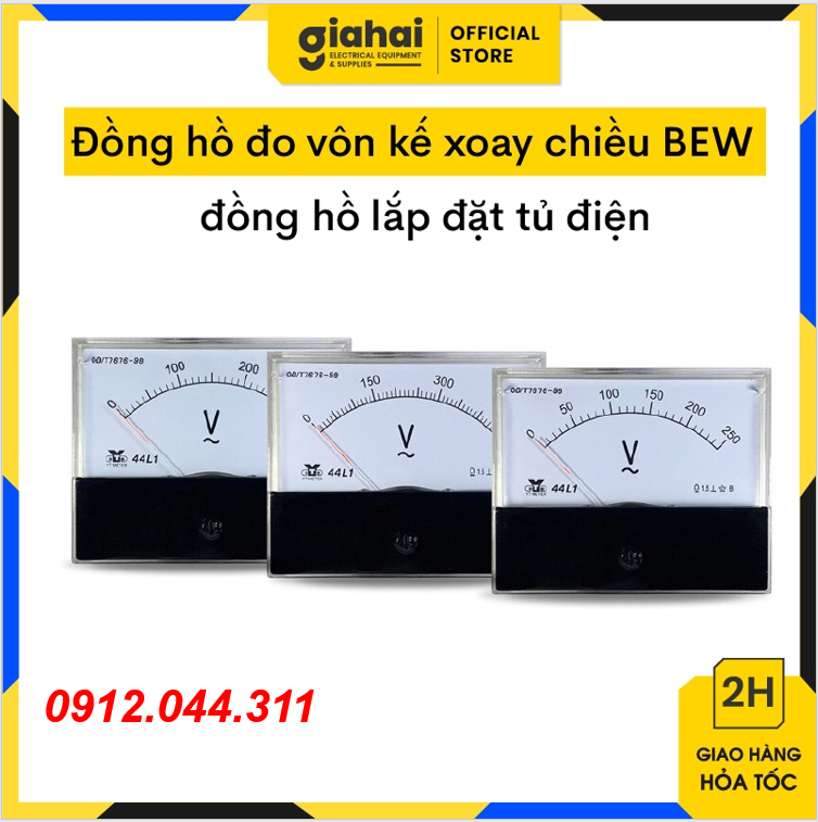 Đồng hồ đo vôn kế xoay chiều BEW, dòng điện ampe , đồng hồ lắp đặt tủ điện - TBD63