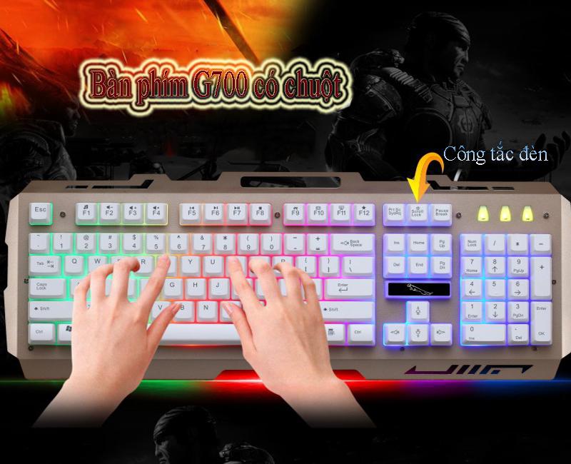 Bộ Bàn Phím Kèm Chuột G700, Tương Thích Mọi Hệ Điều Hành, LED 7 Màu, Chuột Kèm Theo, Tặng Kèm Lót Chuột, Giảm Giá Cực Sốc Lên Đến 50% Tại Good 365.