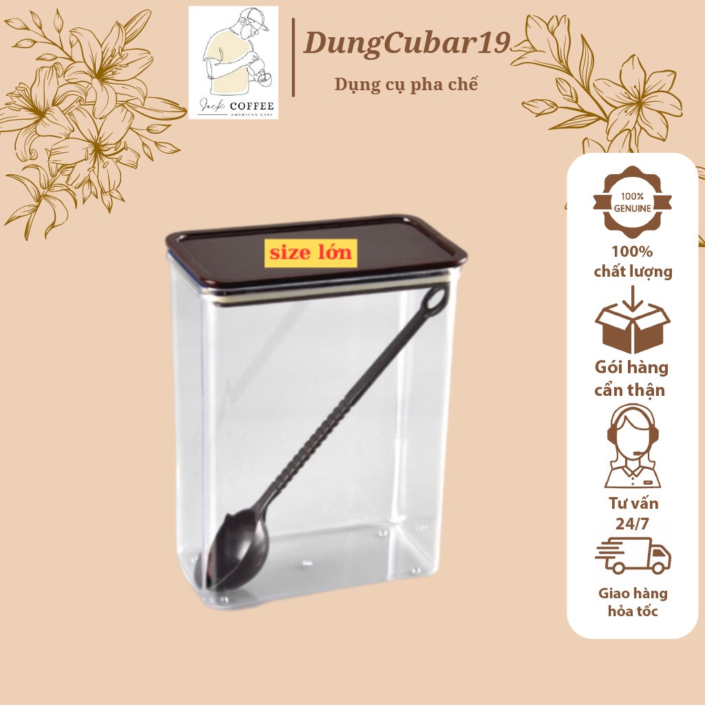 Hộp nhựa đựng bột, hạt, cà phê hộp nhựa đựng thực phẩm hộp đựng đồ pha chế