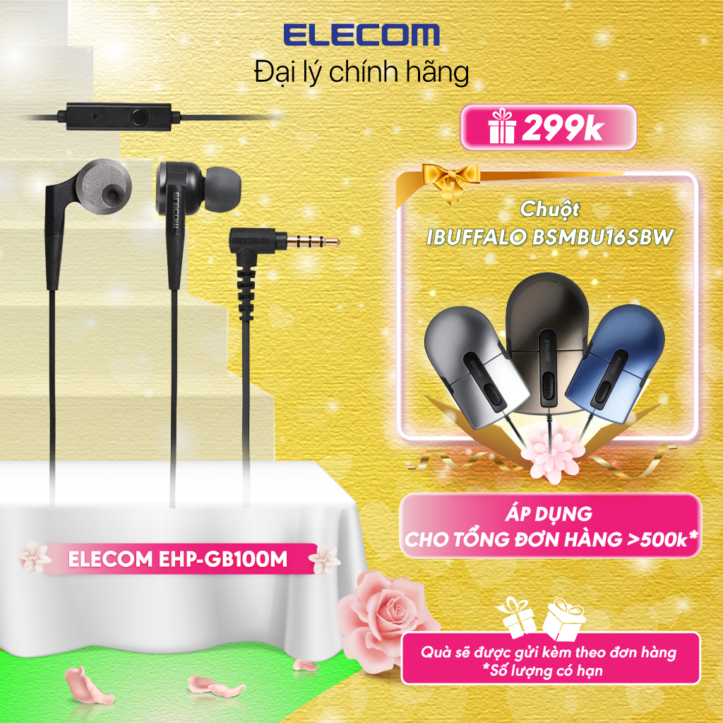 Tai nghe có mic tăng cường bass elecom ehp-gb100m hàng chính hãng - bảo hành 12 tháng