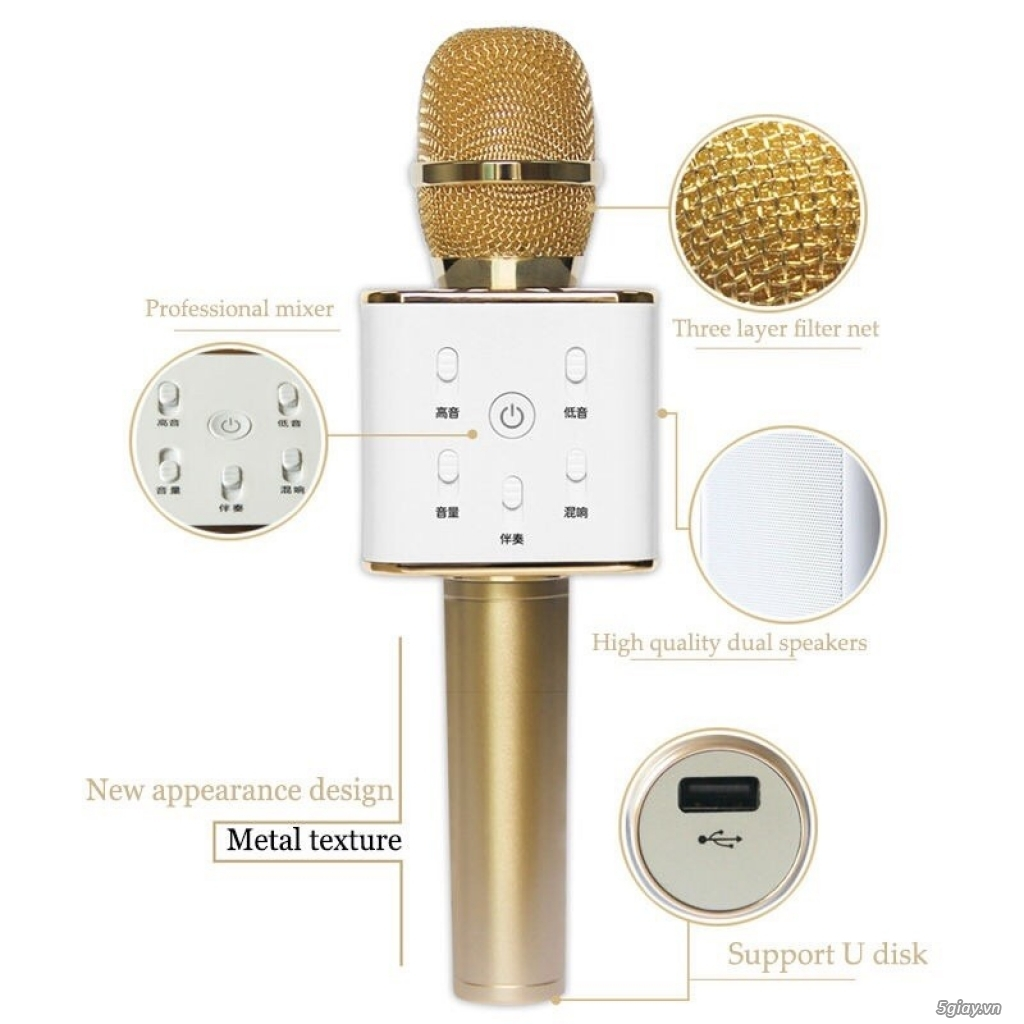 Micro karaoke tích hợp Loa Bluetooth Q7/WS 858