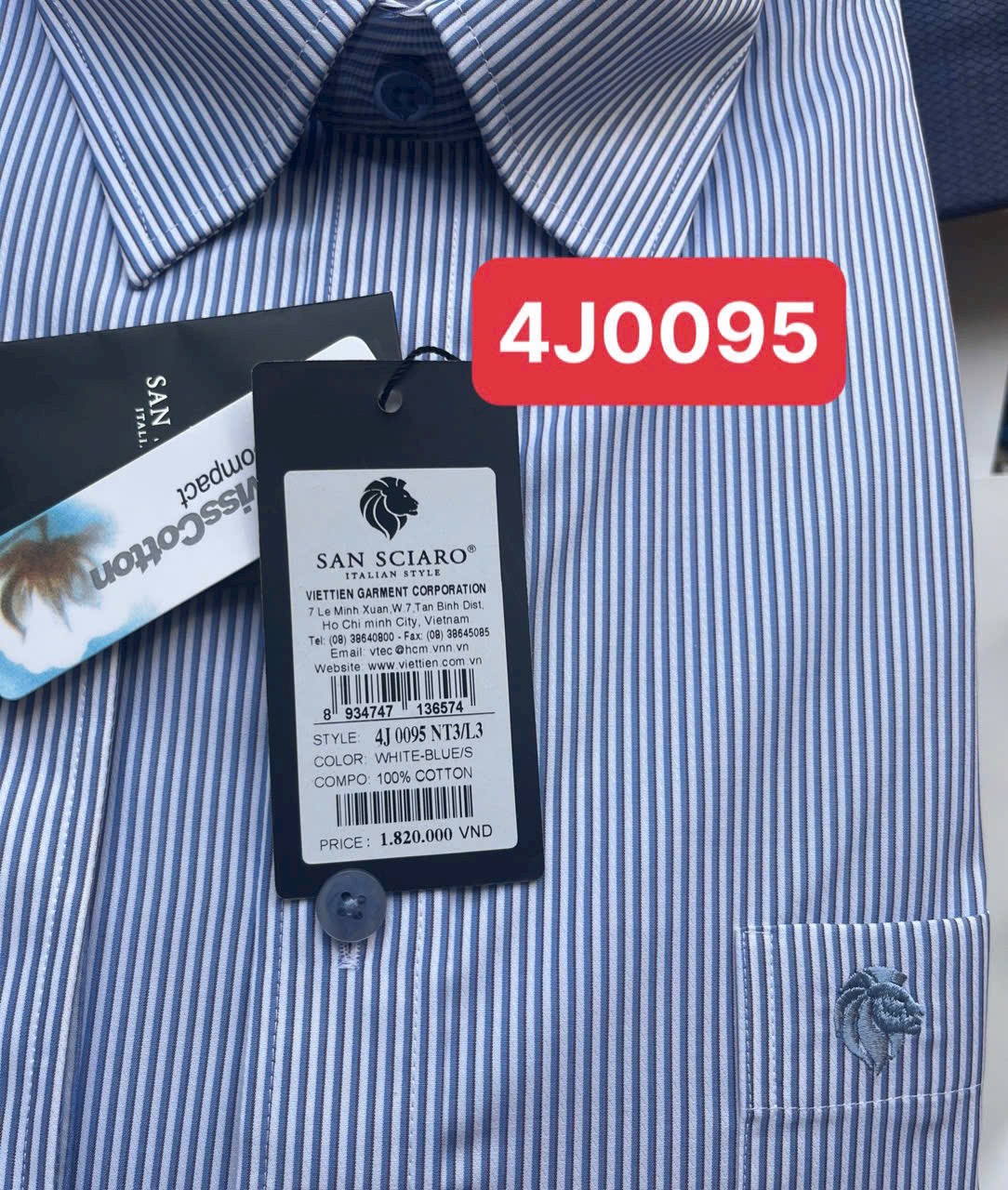 Áo sơ mi san sciaro giảm gần 65% giá 1820k sale 720k Form regular