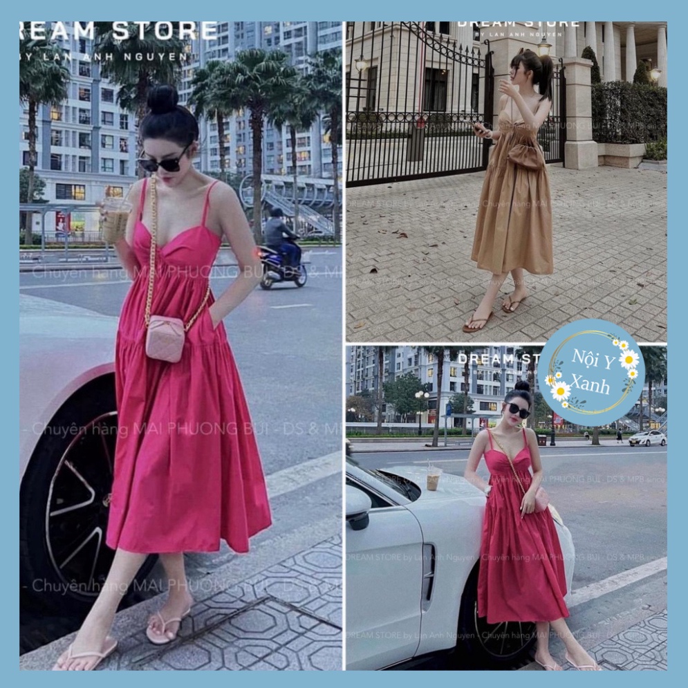 [Hoàn tiền 25%] đầm maxi 2 dây dáng thon cao cup ngực closet, váy 2 dây đi biển , mặc trong nhà bầu bí thoải mái hàng đẹp trendy - nội y