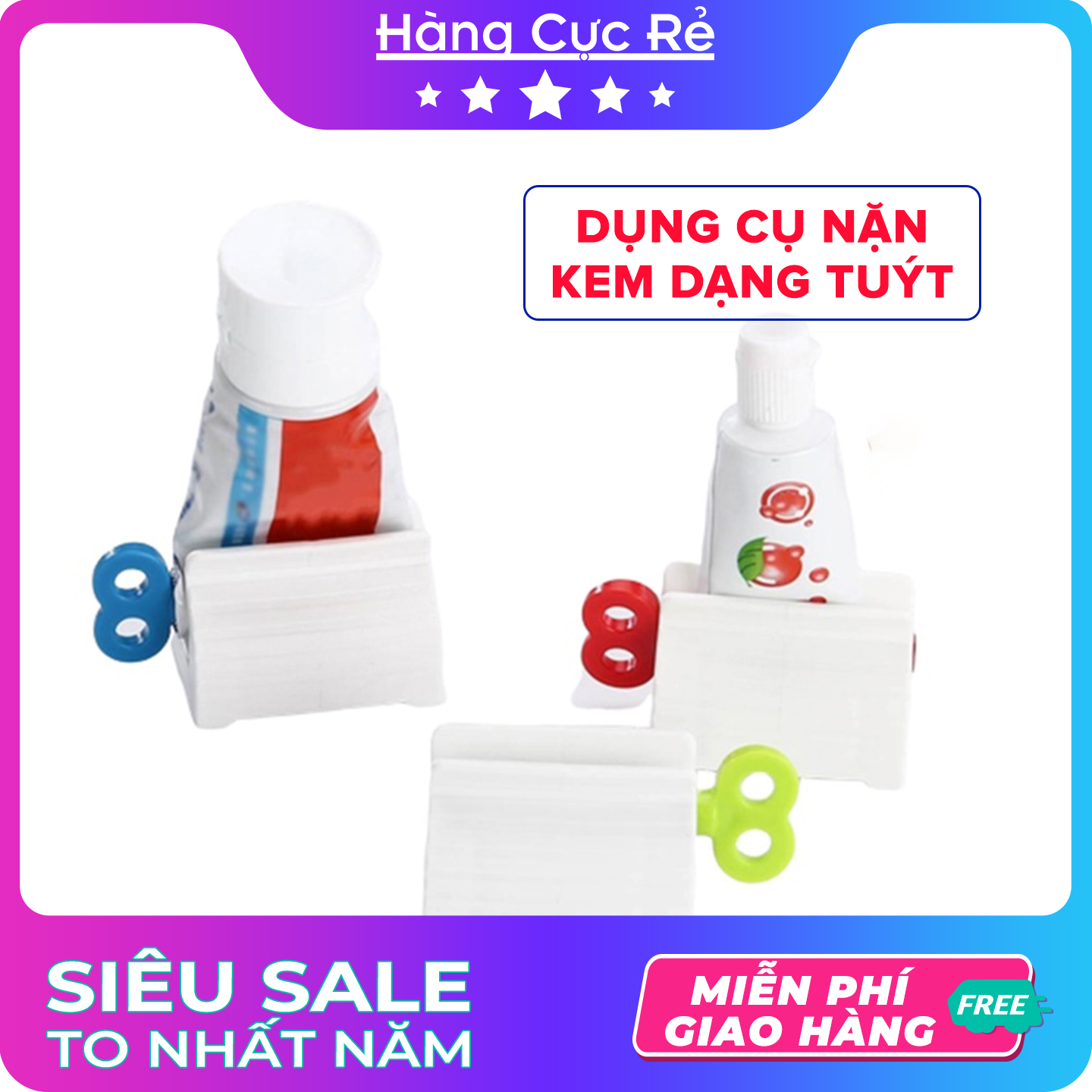 Dụng cụ ép kem đánh răng kiêm giá đỡ cực xinh - Thiết bị nặn kem dạng tuýt - Shop Hàng Cực Rẻ