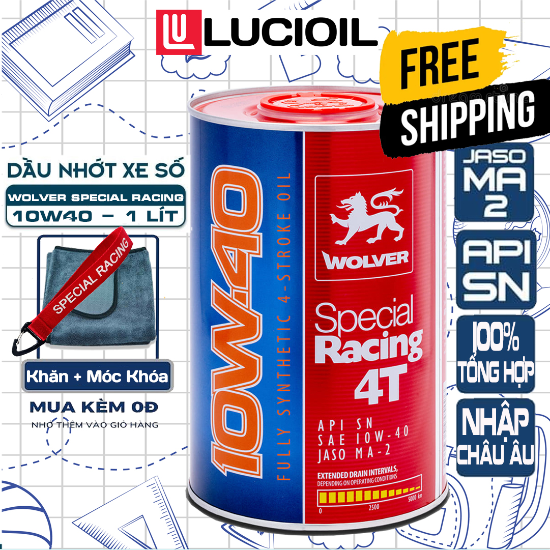Nhớt Xe Máy Wolver Special Racing 10W40 (1 Lít) Full Tổng Hợp, Nhập Châu Âu, Nhớt Xe Số, Nhớt Xe Ga