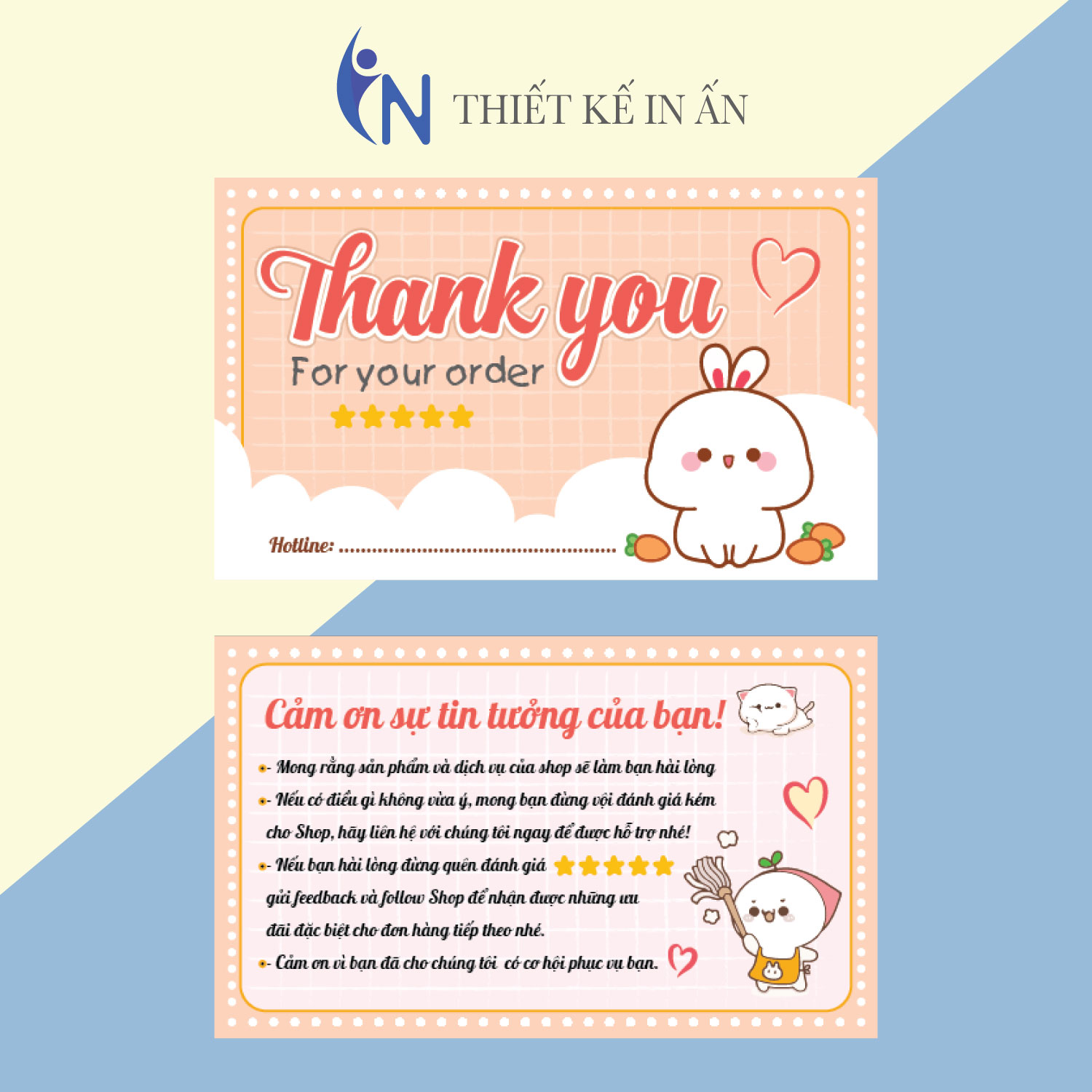 [HCM]100 THẺ CẢM ƠN, Thiệp cám ơn, Thankyoucard  IN GIÁ RẺ cho shop bán hàng online bìa cứng cán màng chất lượng cao - gói 100 thiệp- size 54x5.4cm mẫu 57
