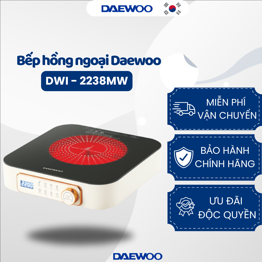 Bếp hồng ngoại daewoo dwi-2238mw - hàng chính hãng