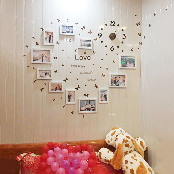 Bộ khung ảnh treo tường phòng cưới, phòng ngủ hình trái tim KA1103 - Bảo hành gãy vỡ