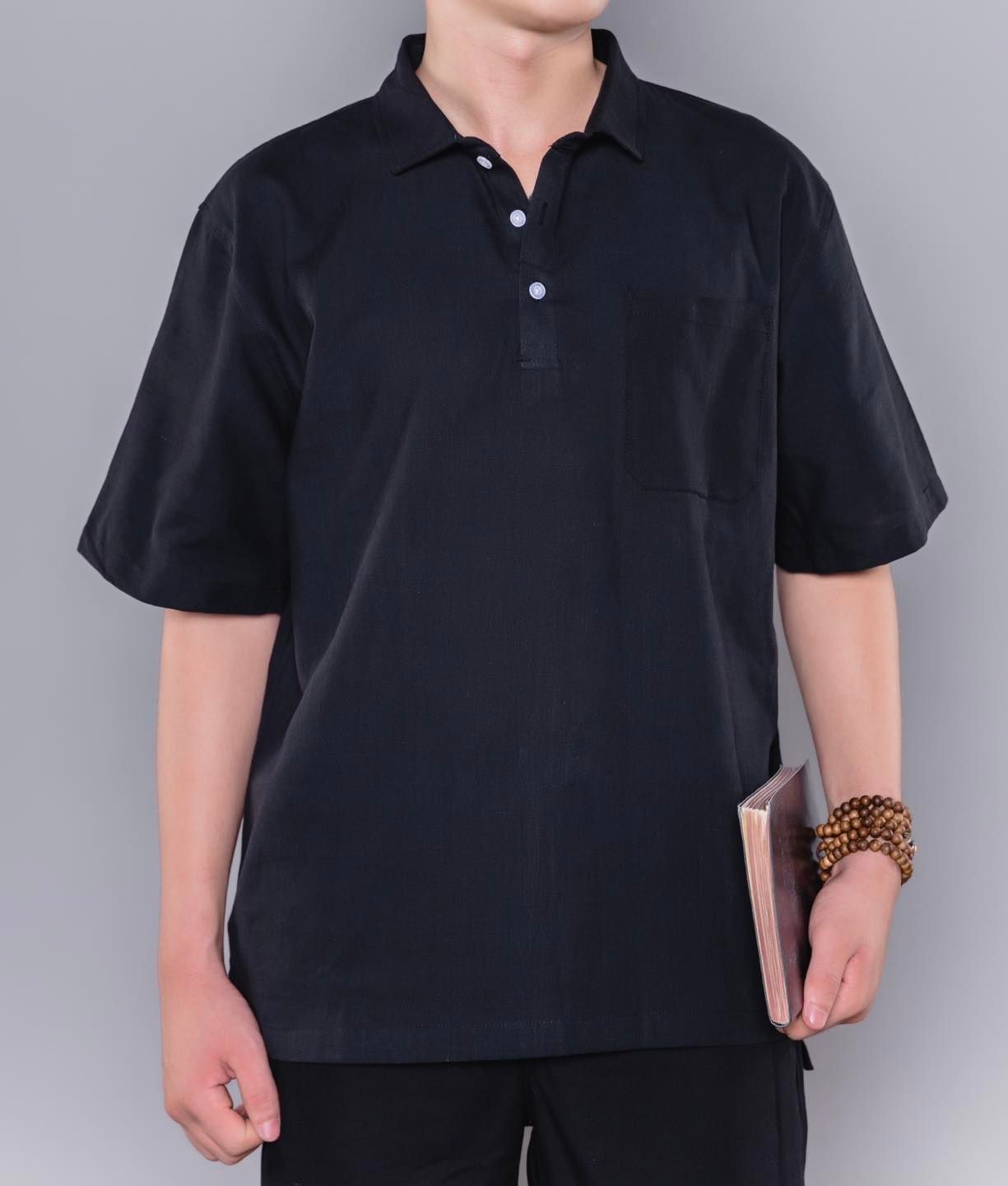 Áo đũi cổ Polo cao cấp màu TRẮNG - 4