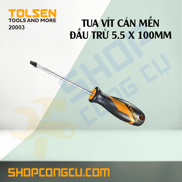 Tua vít đầu trừ cán mềm 5.5x100mm tolsen 20003