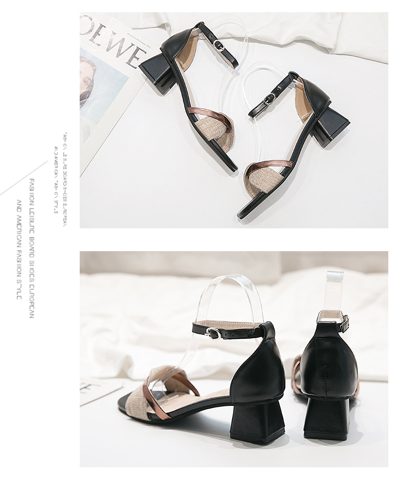 Sandal nữ quai ngang phối màu cao cấp - G062
