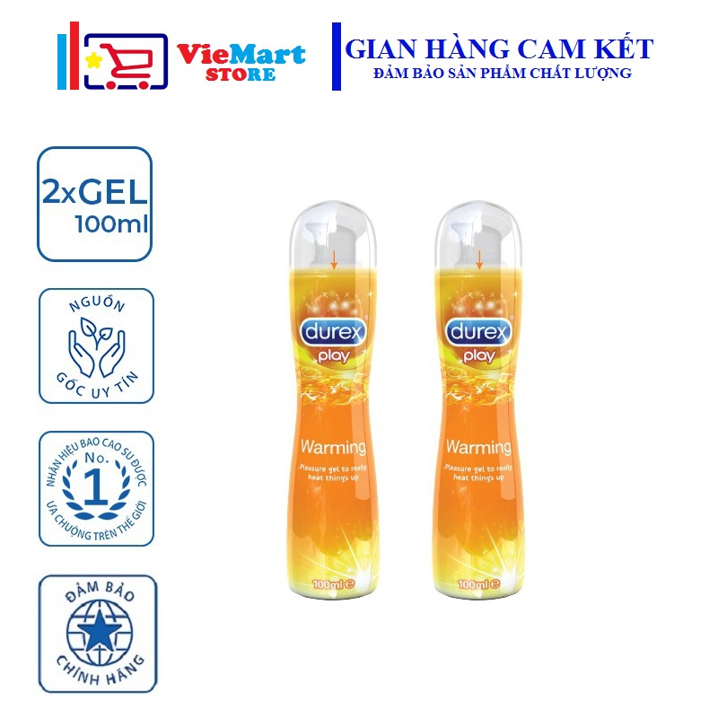 [HCM]Bộ 2 Gel bôi trơn Durex Play Warming 100ml / chai