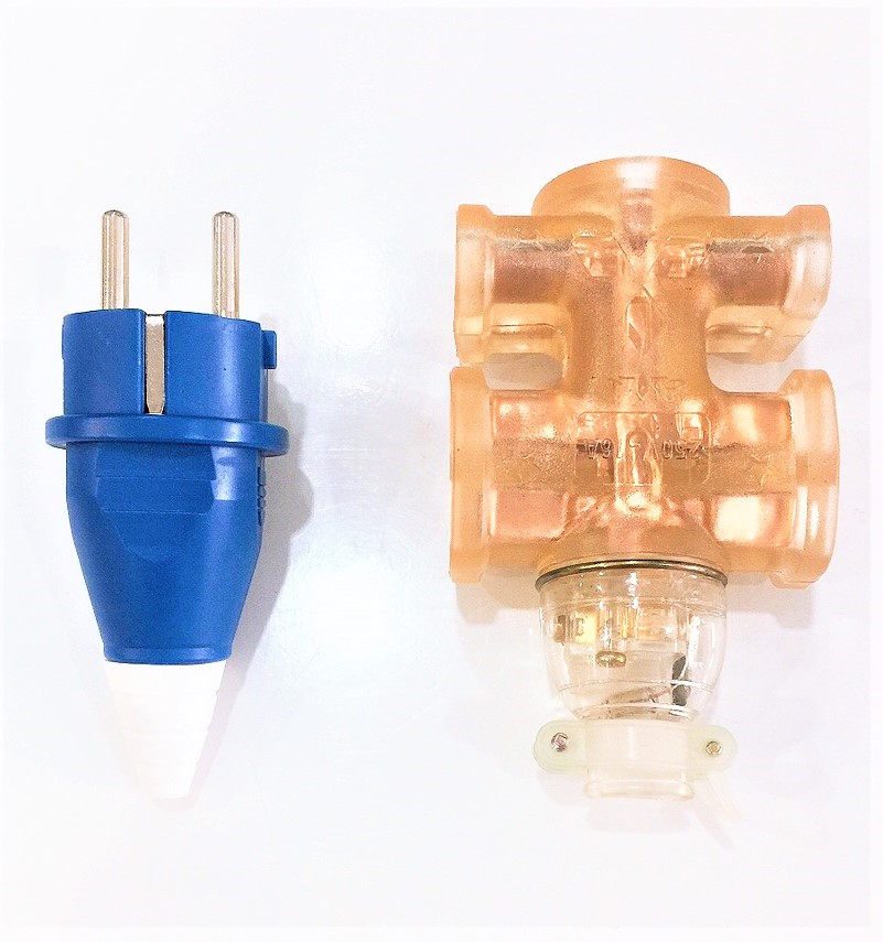 Ổ cắm đúc + phích cắm nguyên khối nhựa dẻo lỏi đồng 100% có đèn báo sáng bộ 2 cái, không vở, siêu chặt, siêu bền, sử dụng an toàn