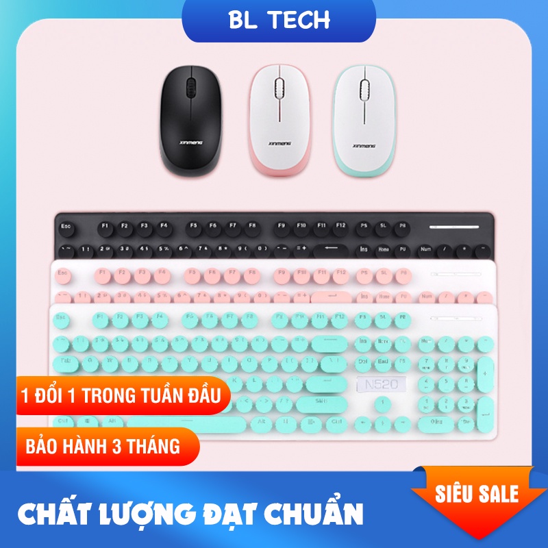 Bộ bàn phím và chuột Bluetooth không dây N520 siêu nhạy chuột chỉnh các mức DPI màu sắc đa dạng
