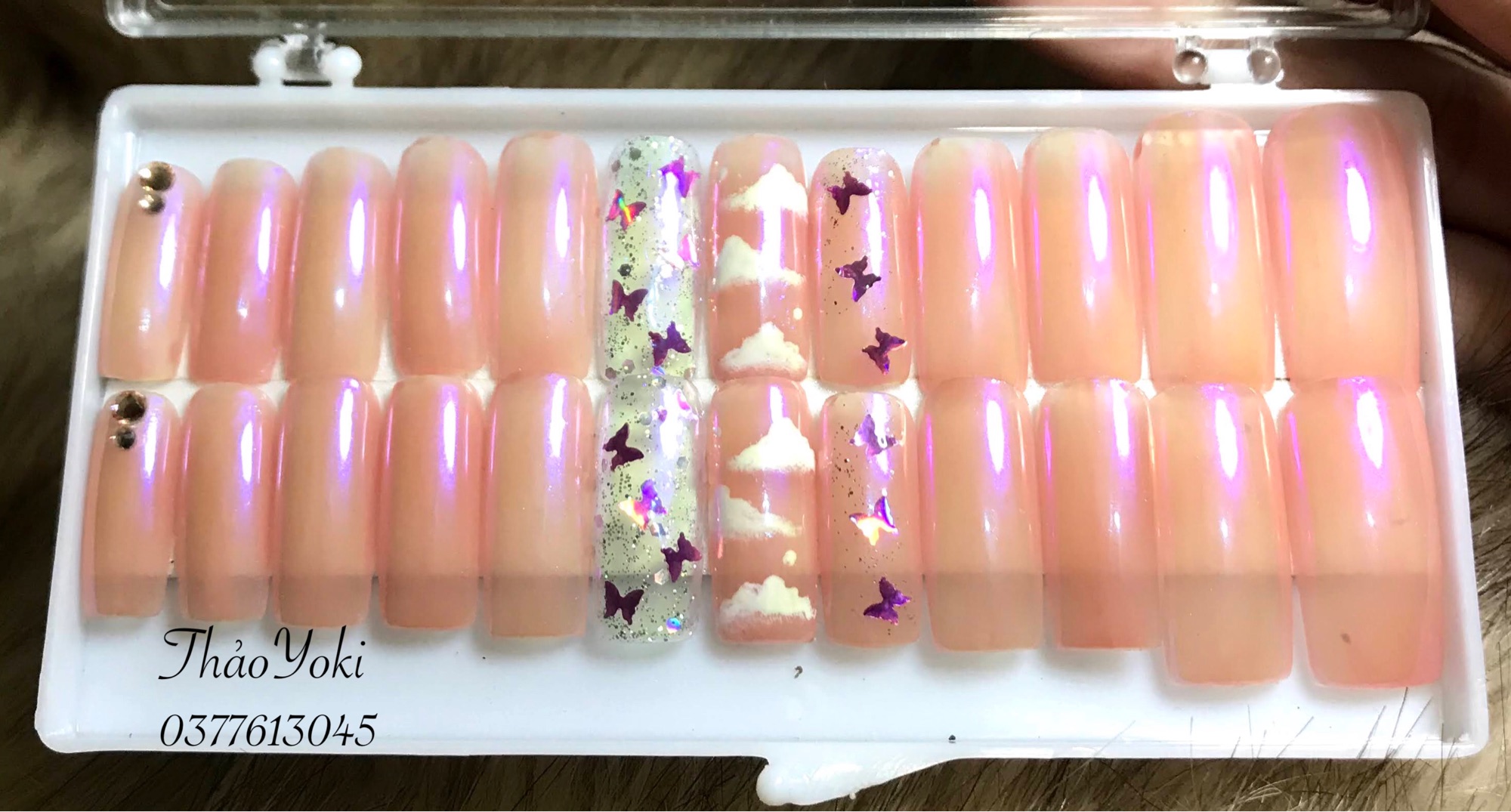 Móng tay giả Nail thiết kế Nailbox bộ 24 móng