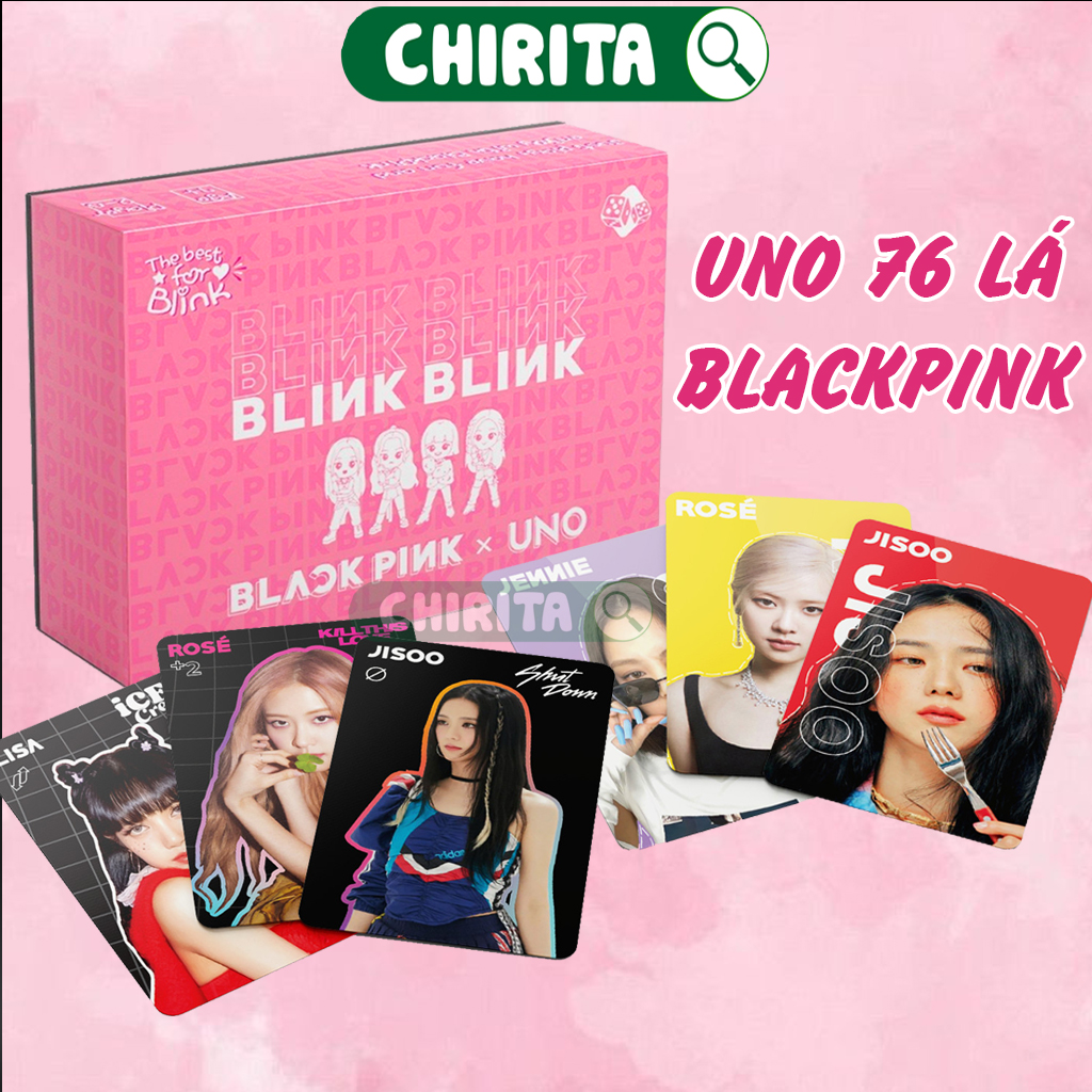 Bài uno blackpink blink blink 76 lá boardgame - bài uno giá rẻ boardgame, thẻ bài bằng giấy cao cấp, đồ chơi trẻ em trò chơi giải trí chirita
