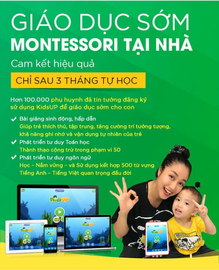 Thẻ học Kids Up cho trẻ từ 2 - 7 tuổi (gói trọn đời + tặng bé quà trị giá 150.000)