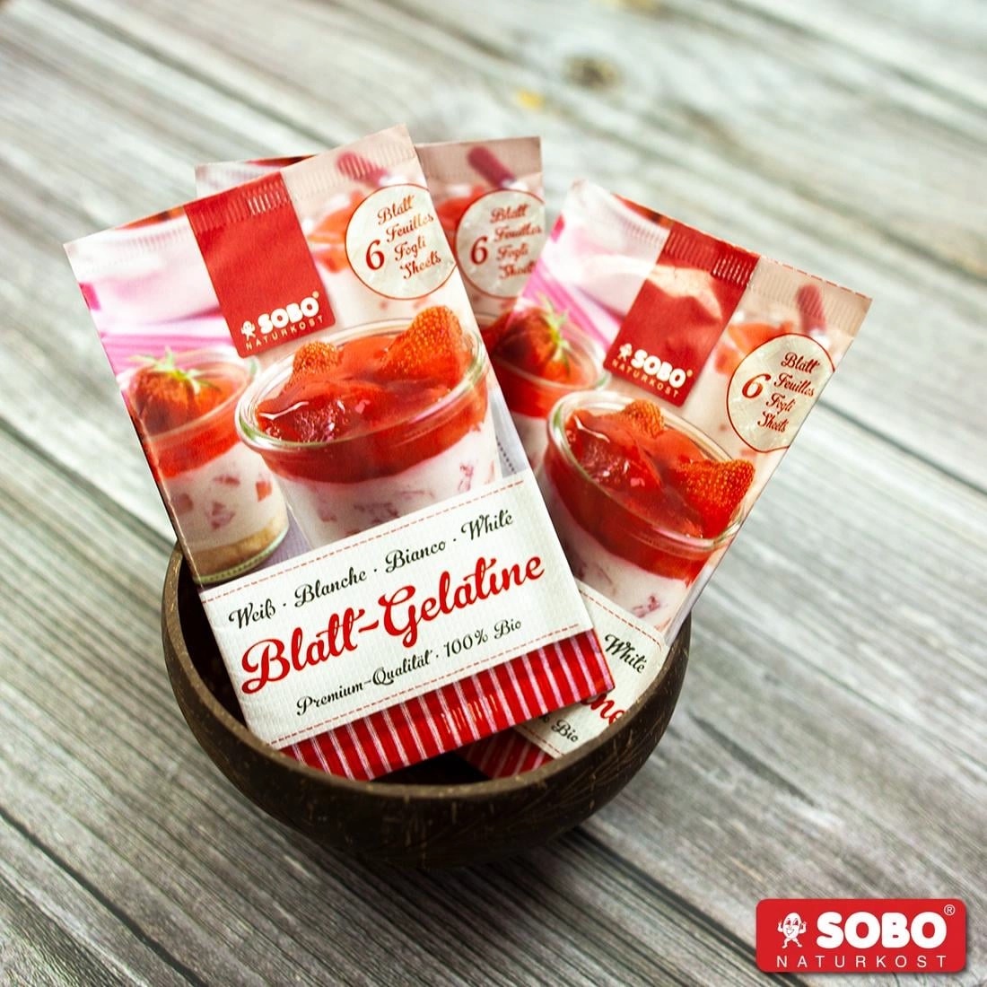 Gelatine hữu cơ dạng lá sobo 10g và dạng bột 9g