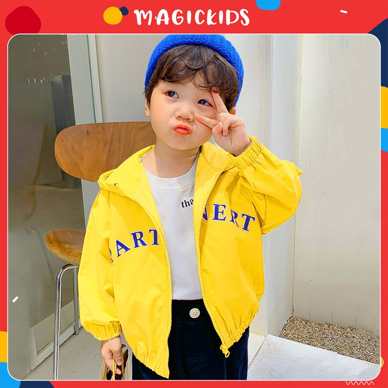 Áo khoác gió có mũ 2 lớp thu đông cho bé trai bé gái Magickids Áo khoác dù trẻ em chắn gió AO21010