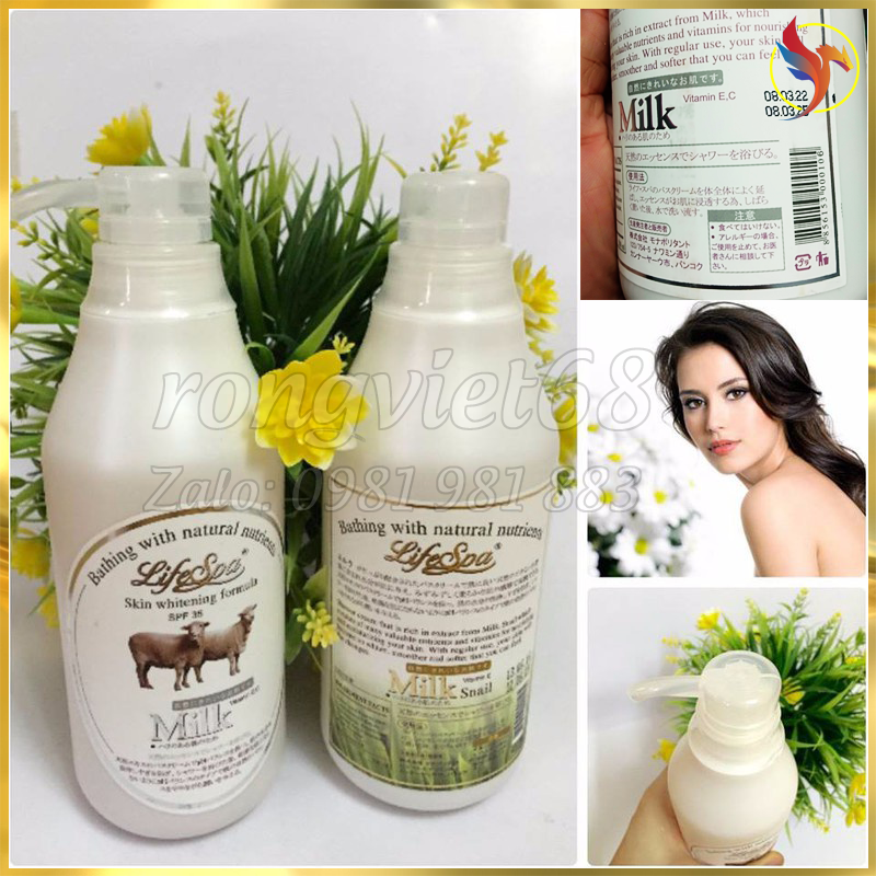 Sữa tắm lifespa sữa dê - sữa bò mật ong - 500ml
