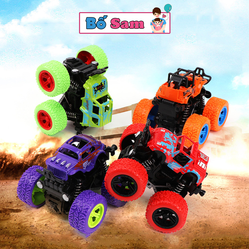 Xe ô tô đồ chơi oto địa hình bánh to cho bé quán tính nhào lộn 360 Shop Bố Sam