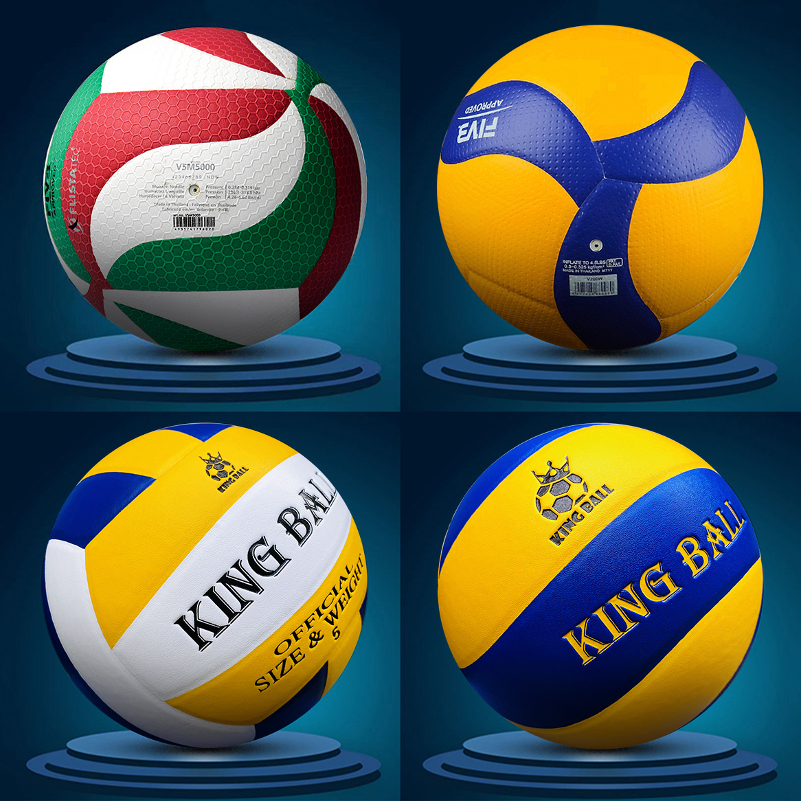 Quả bóng chuyền da chính hãng king ball banh bóng chuyền thăng long mikasa động lực giá rẻ nam nữ học sinh viên tập luyện thi đấu ngoài trời