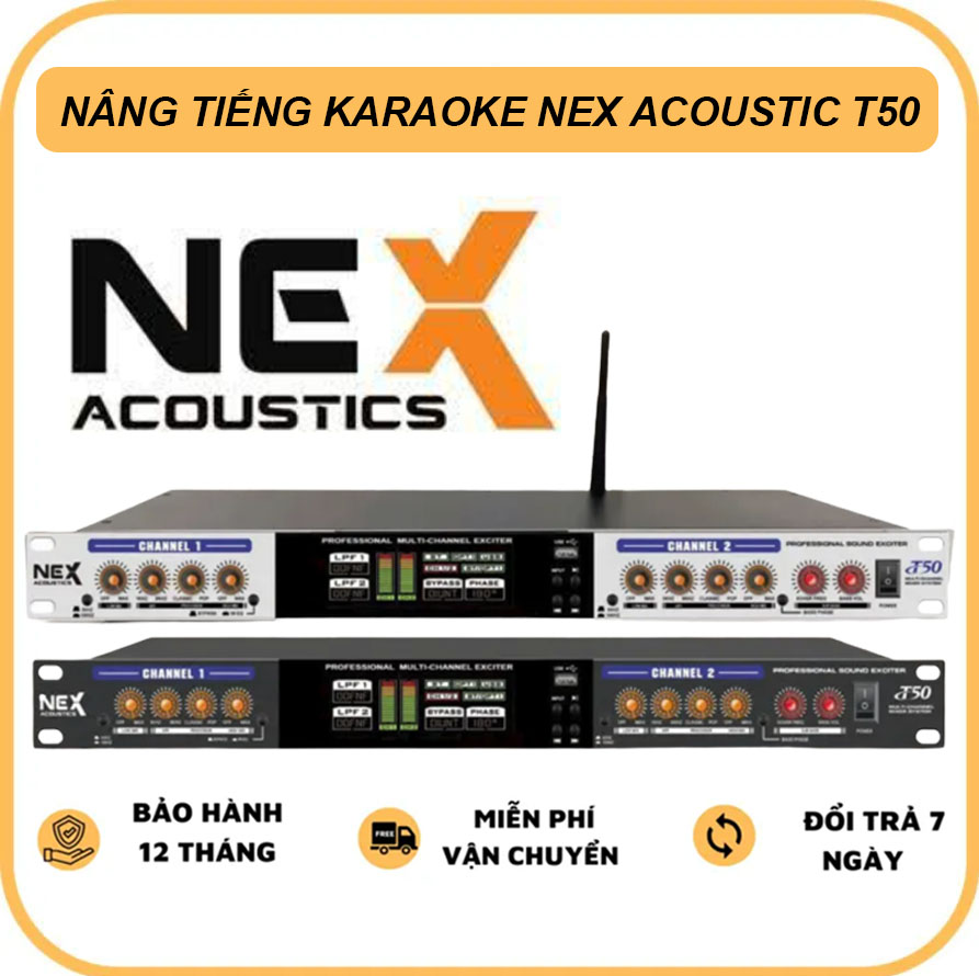 Máy Nâng Tiếng NEX ACOUSTIC T50 Plus Phiên Bản Mới Nhất Hiện Nay Chỉnh Độc Lập Bass Treble Trung Dễ Dàng Sử Dụng Xử Lý Âm Thanh Hoàn Hảo Khung Kim Loại Cứng Cáp Dễ Dàng Phối Ghép Amply Karaoke Vang Cơ Vang Số Bảo Hành 1 Năm