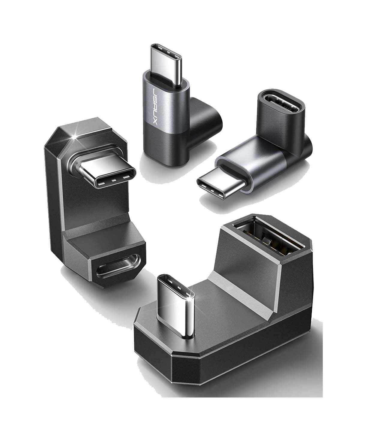 Set 2 Đầu đổi USB-C bẻ góc 90 và 180 độ JSAUX cho máy Steam Deck và ROG Ally