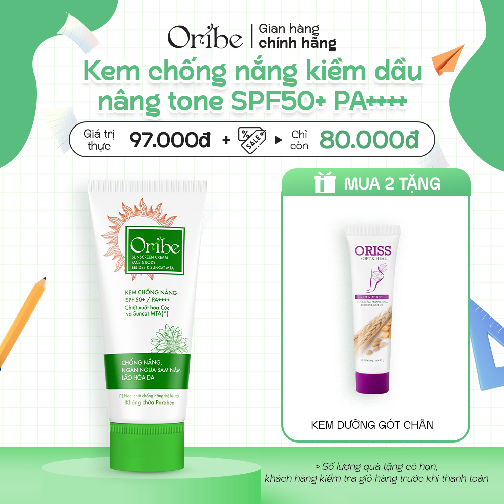 Kem chống nắng Oribe nâng tone tự nhiên an toàn cho mọi loại da SPF 50+ PA++++ tuýp 30g