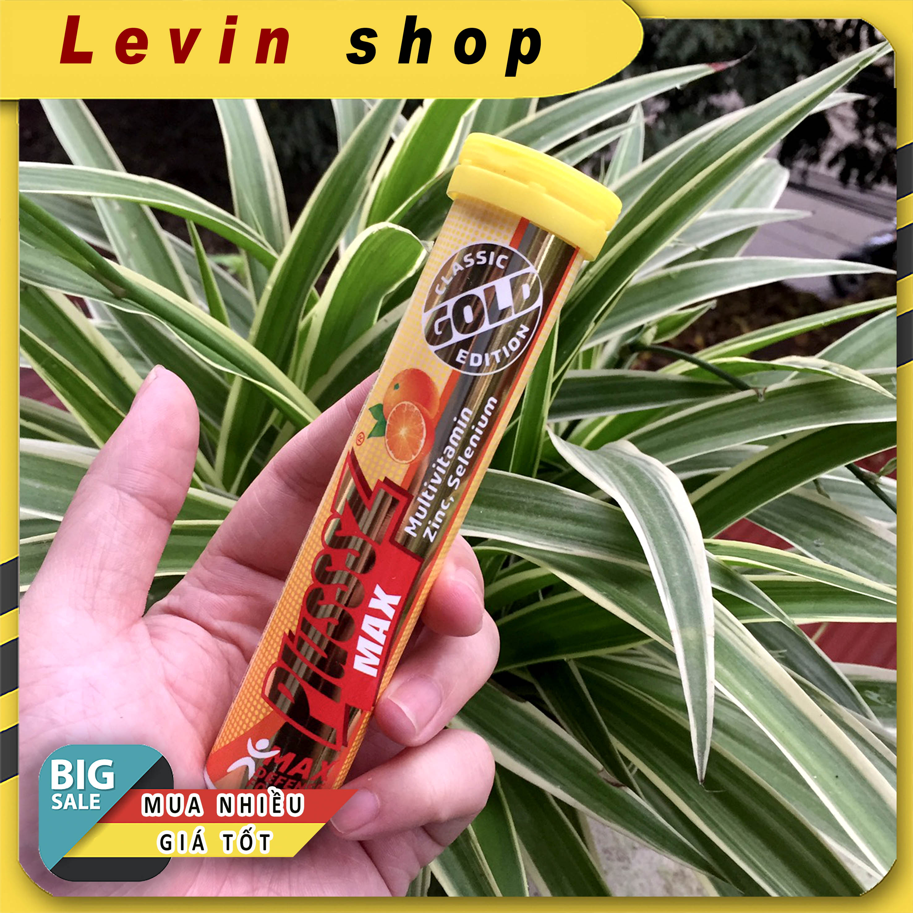 Vitamin C Sủi PLUSSSZ MAX GOLD - Cam (1 tuýp 20 Viên)