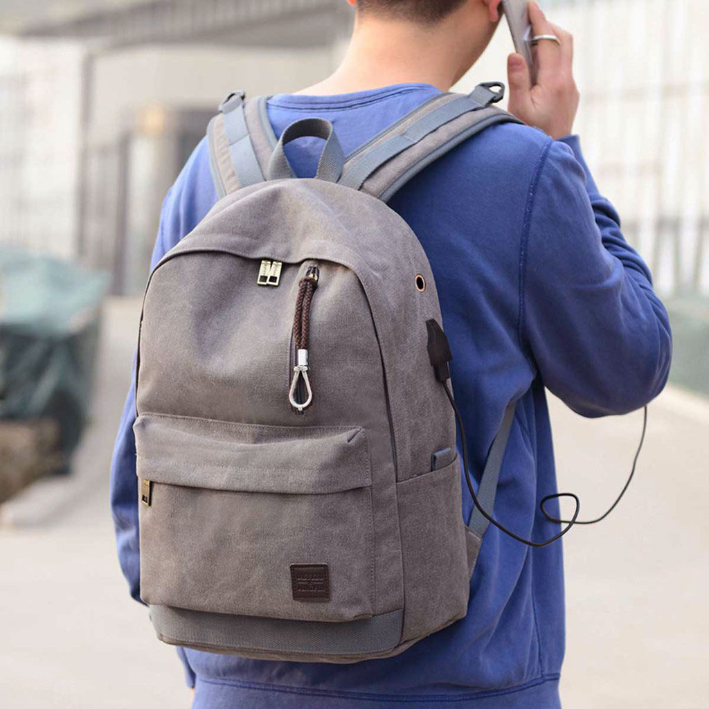 Balo đi học, balo laptop vải canvas (EP07)