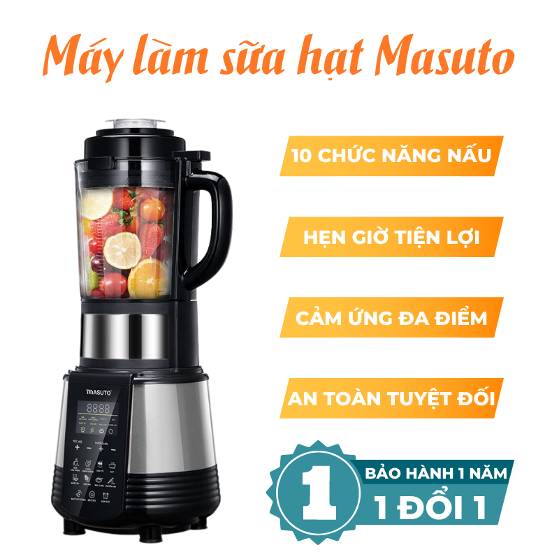 Máy làm sữa hạt masuto ms-galaxy - dung tích 1.75l, 10 chức năng nấu, dao xoay 3d, gia nhiệt tuần hoàn - bảo hành 1 năm.