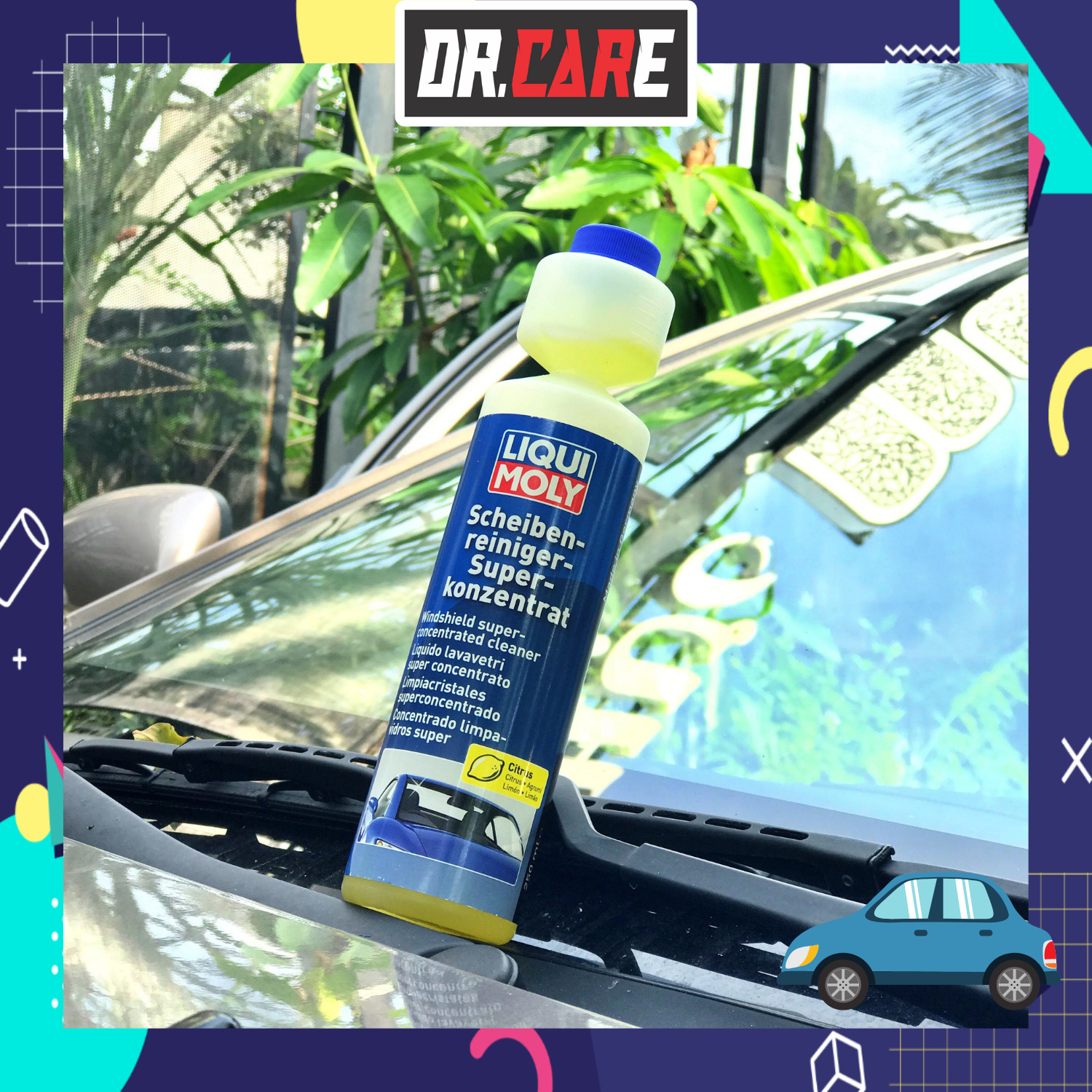 Nước rửa kính ô tÔ Liqui MoLy dưỡng kính lái chống xướt kính dưỡng cao su gạt mưa chai 250ml