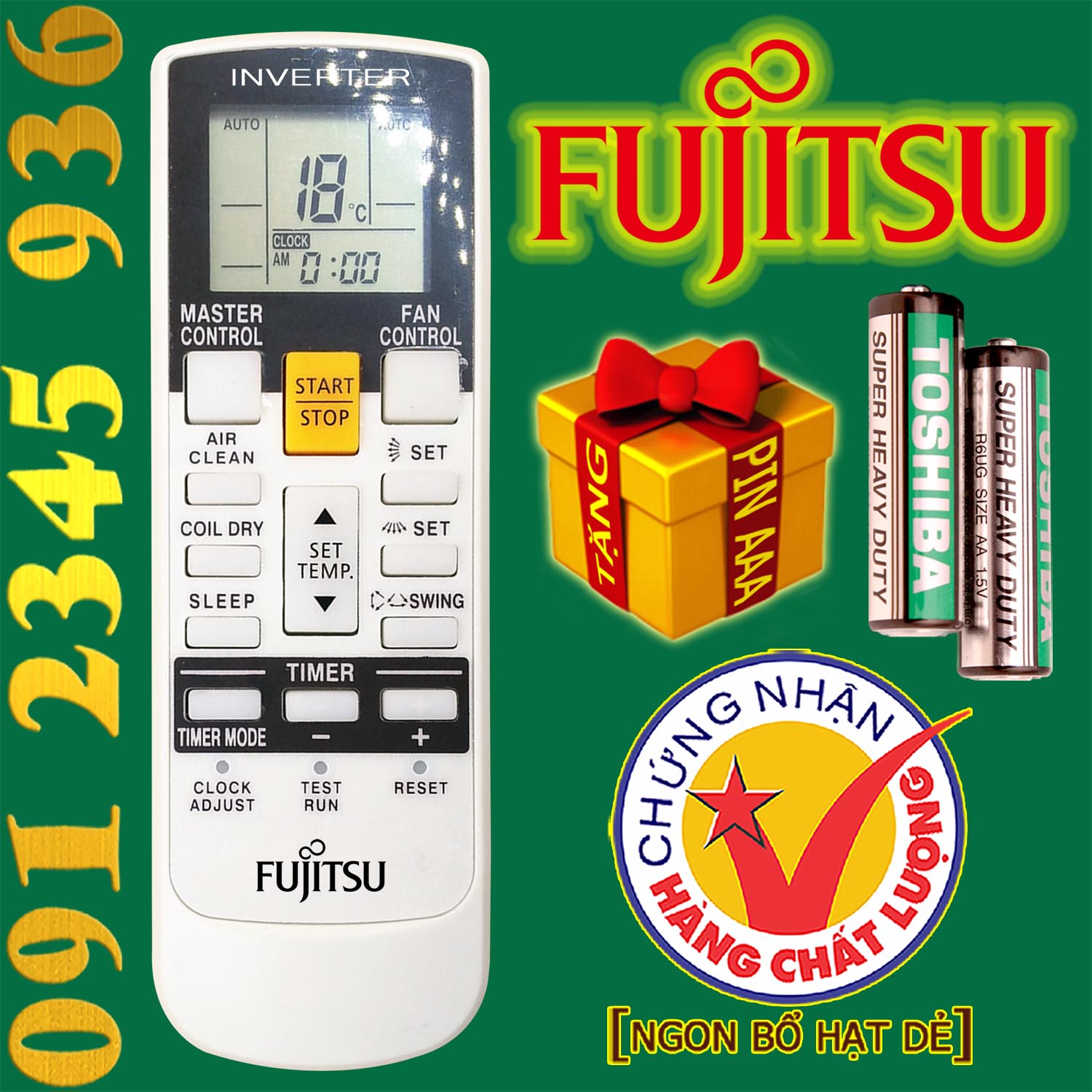 Điều khiển Fujitsu cho điều hòa inverter.