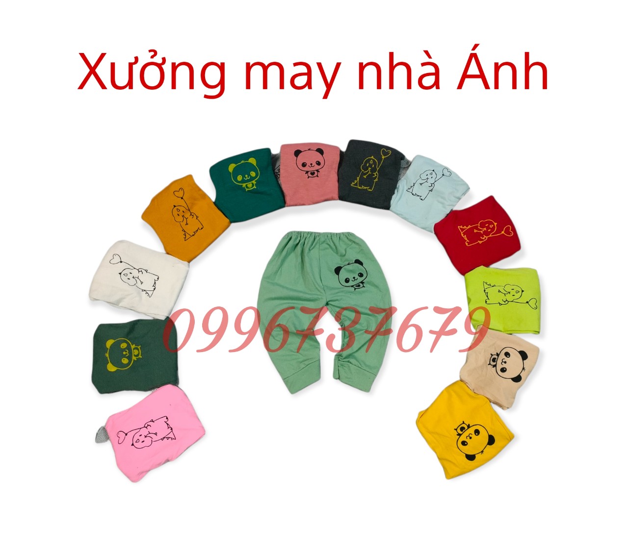 Set 10 quần dài màu in hình dễ thương cho bé trai, bé gái