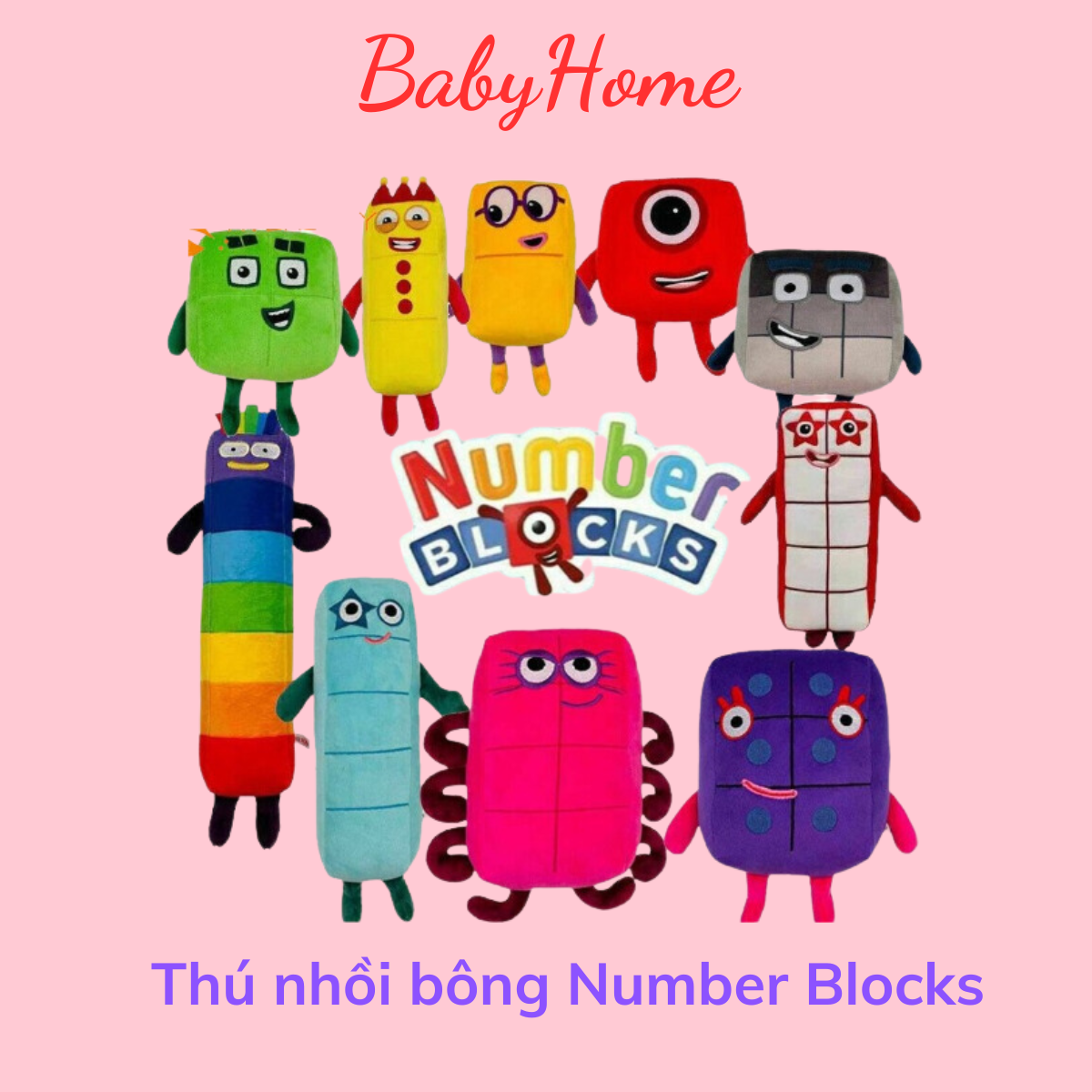 Đồ chơi nhồi bông number block khối số giáo dục numberblocks 1-10 cho bé