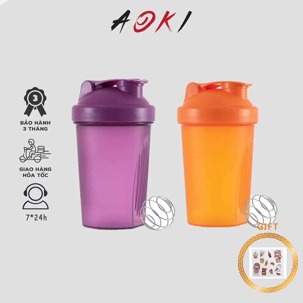 BÌNH TẬP GYM 400-500ML ĐƠN SẮC ĐỦ MÀU CÓ LÒ XO ĐỂ LẮC WHEY TIỆN LỢI