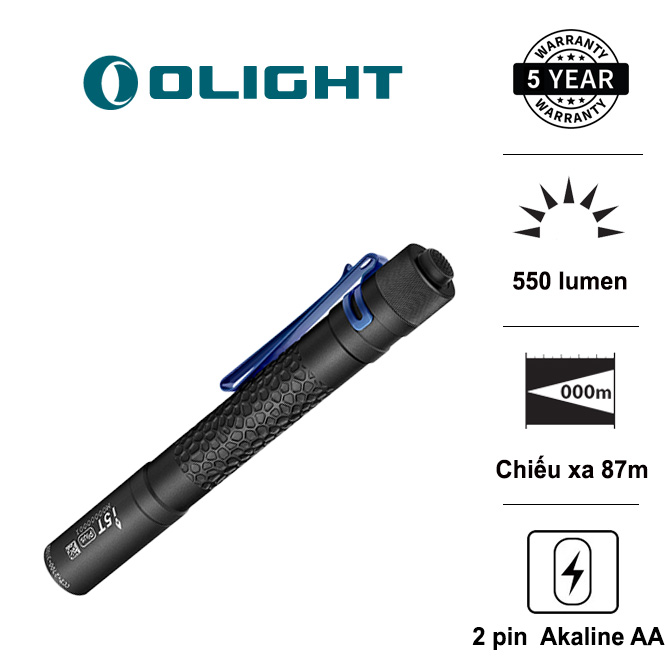 Đèn pin OLIGHT i5T Plus Pebble sáng 550 lumen chiếu xa 87m sử dụng 2 pin AA