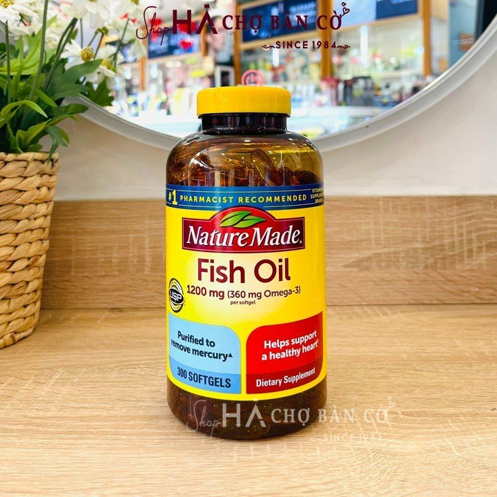 Viên Uống Dầu Cá NATURE MADE - Fish Oil 1200mg 360mg Omega-3 300 Softgels