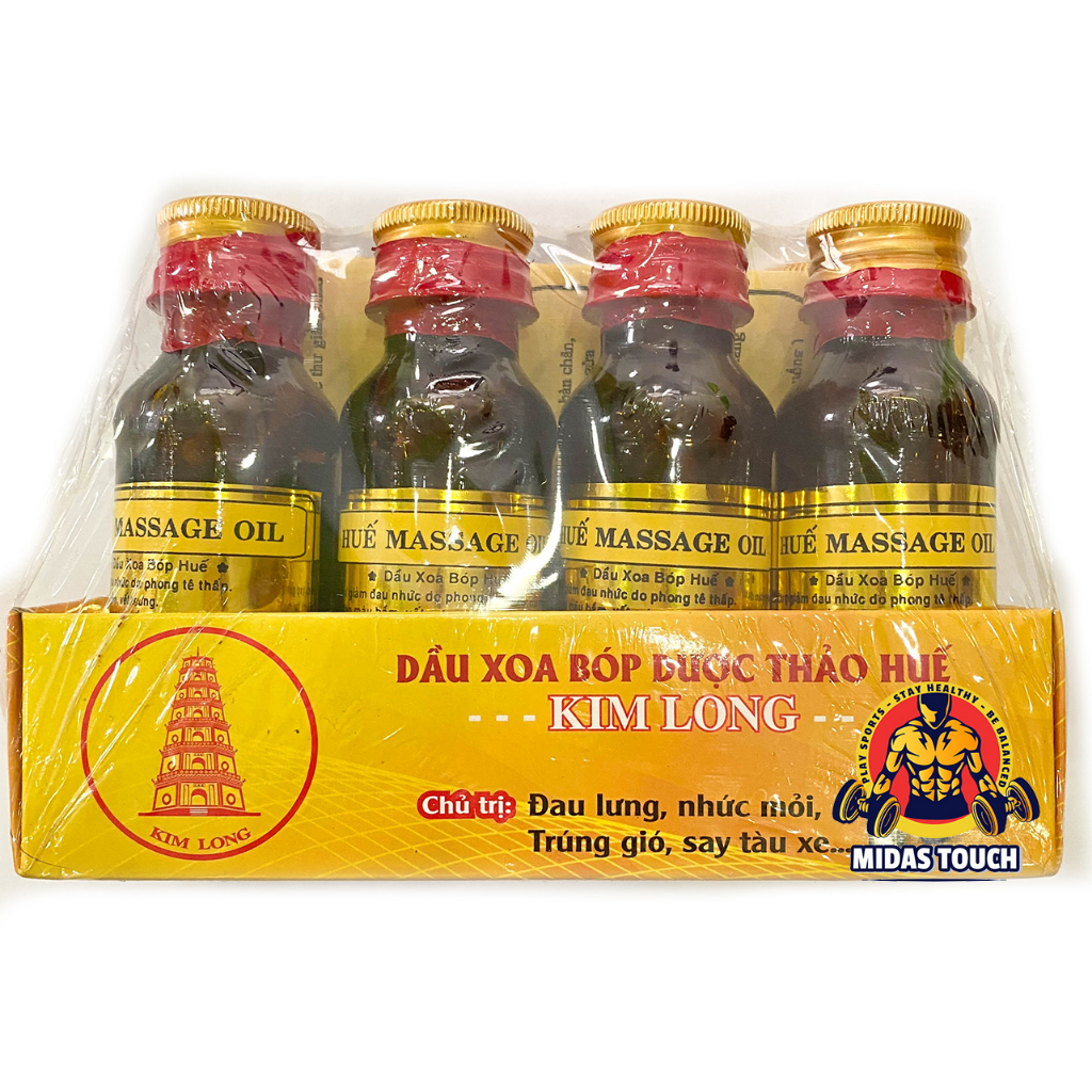 1 lốc 8 chai dầu massage huế kim long chính hãng sỉ toàn quốc - chai thủy tinh tem đỏ