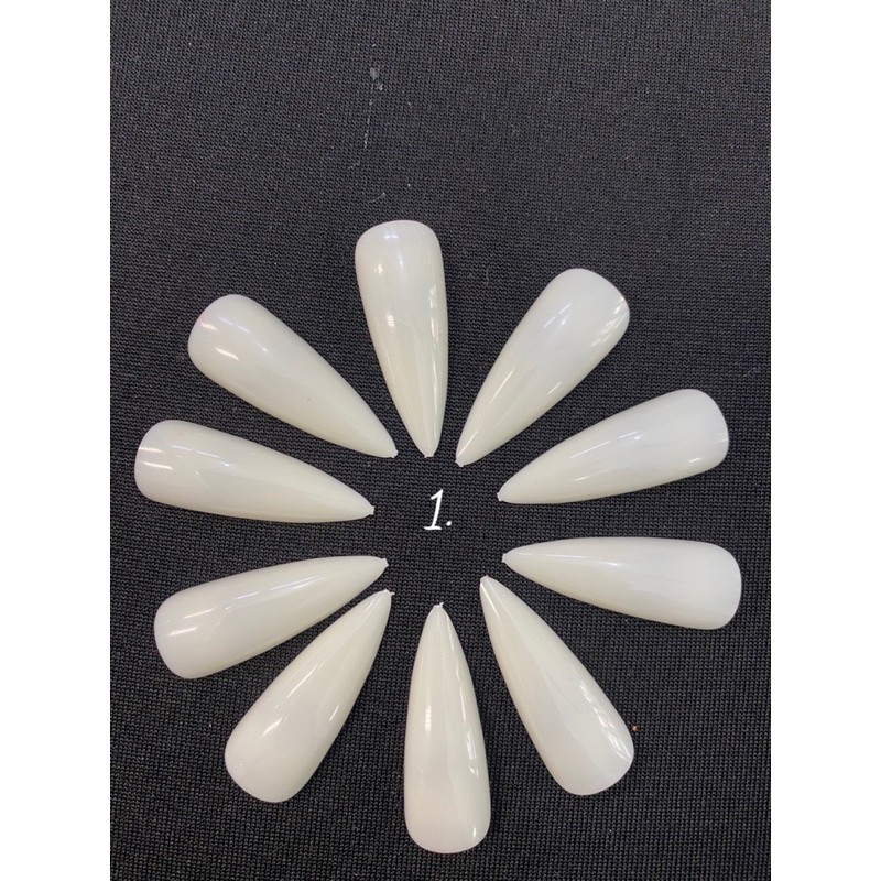 [HCM]Móng úp form nhọn dài chuyên úp móng tay ( bán lẻ / gói 20 móng full size từ 0-10 )