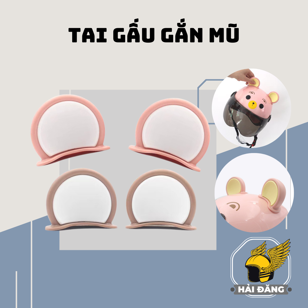 Phụ kiện tai gấu gắn nón bảo hiểm Napoli siêu cute