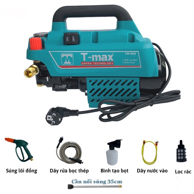 Máy rửa xe mini 2500w tmax công nghệ nhật bản bảo hành 12 tháng cam kết dây đồng 100%