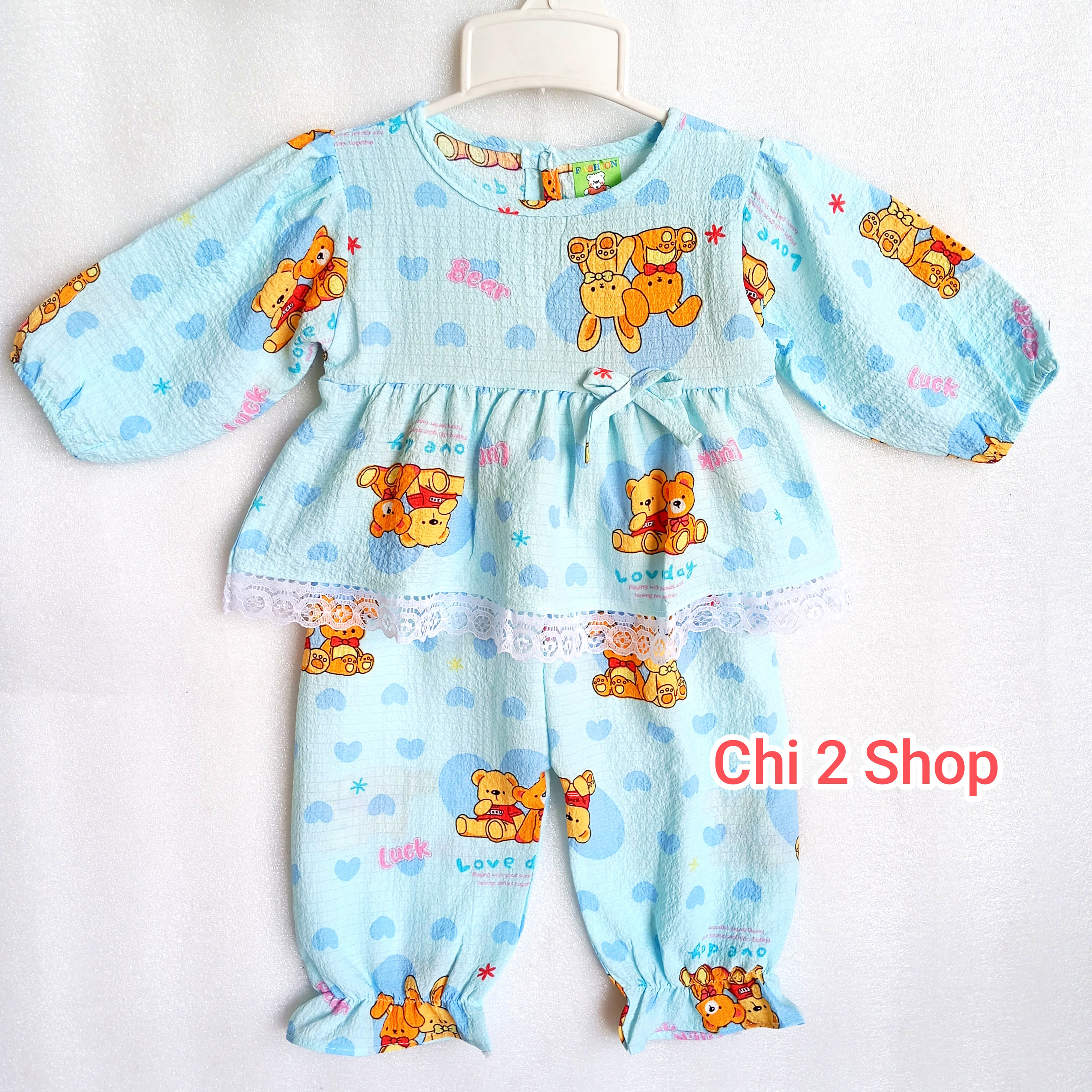 Girls' Long-Sleeved Clothes C2H08, (5-11kg), Rice Foam Set, Newborn Children's Clothes, Children's Clothes under 3 Years Old, Cheap, Cool Home Clothes - 7