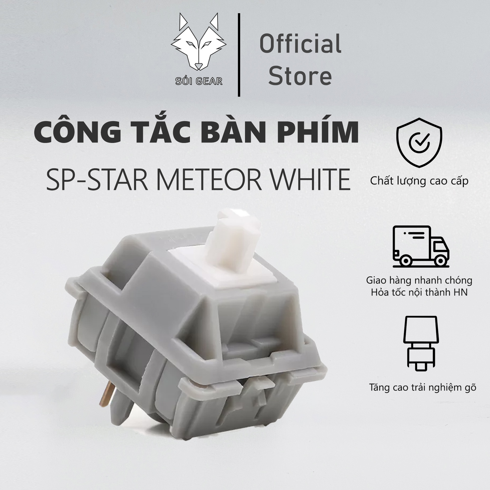 Công tắc bàn phím cơ SP-Star Meteor White Switch | Hàng chính hãng | Chất lượng cao