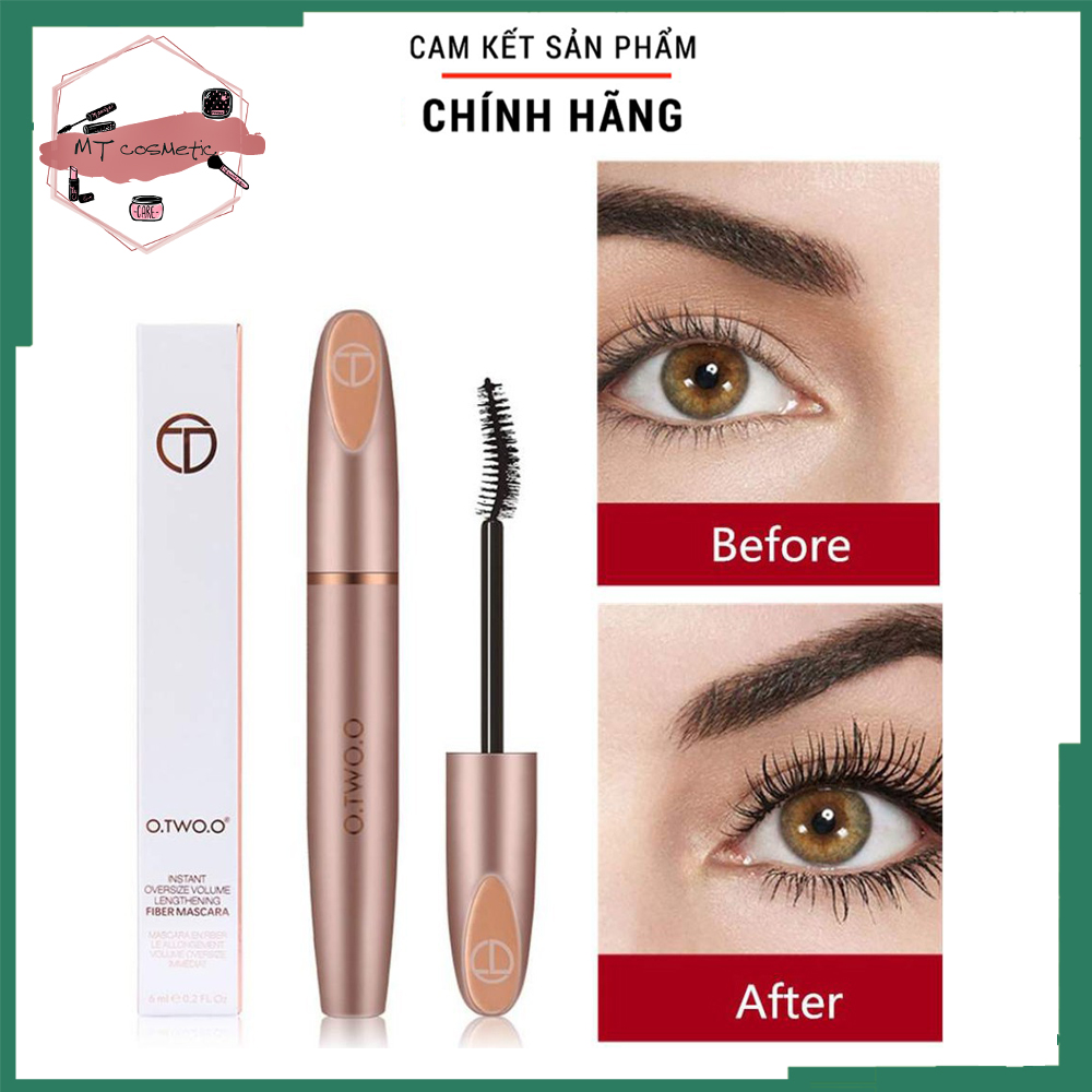 [HCM]Mascara không thâm nước thương hiệu O.TWO.O Mascara uốn cong và làm dày mi sợi siêu mịn tạo hiệu ứng