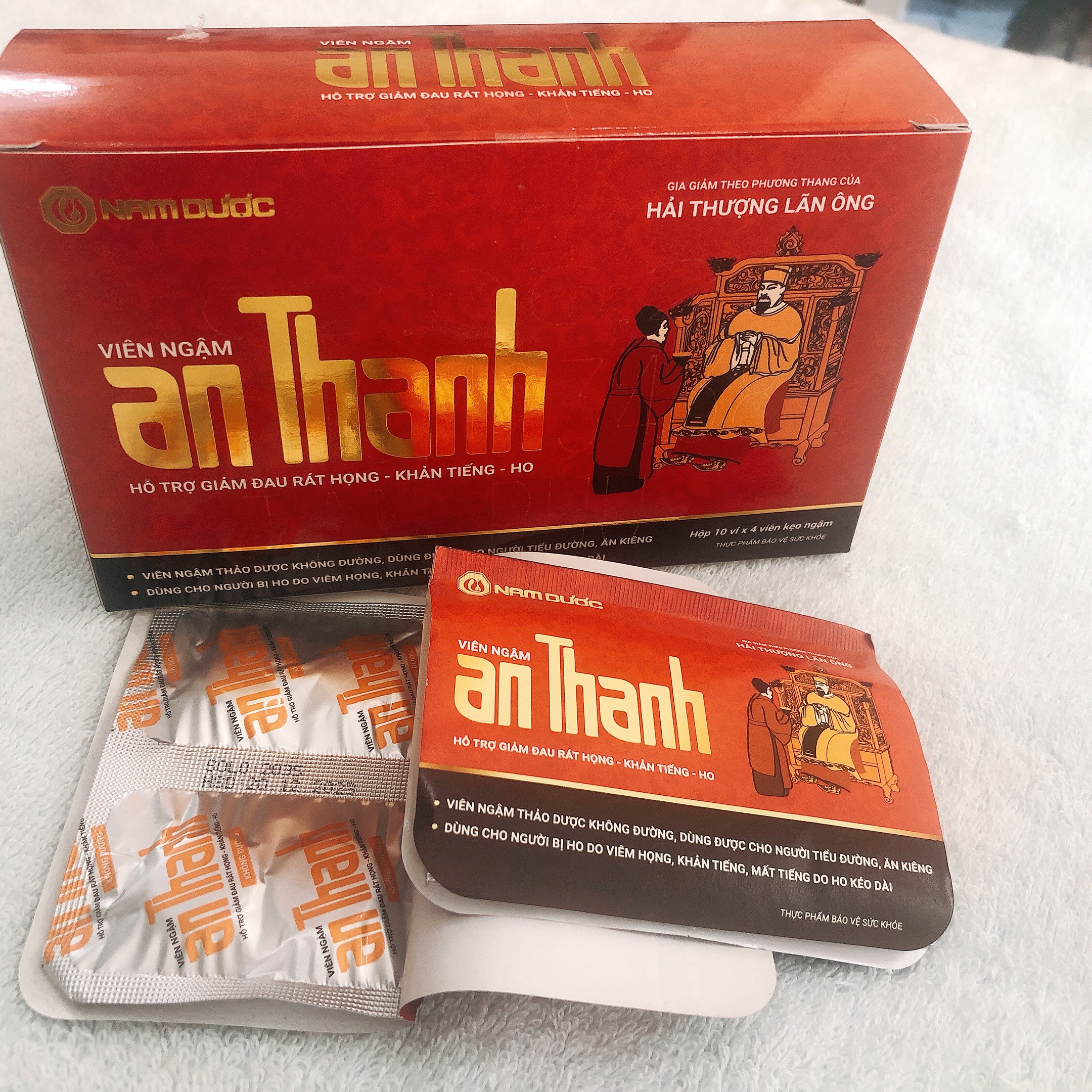 Kẹo ngậm ho thảo dược An Thanh, giảm đau rát họng