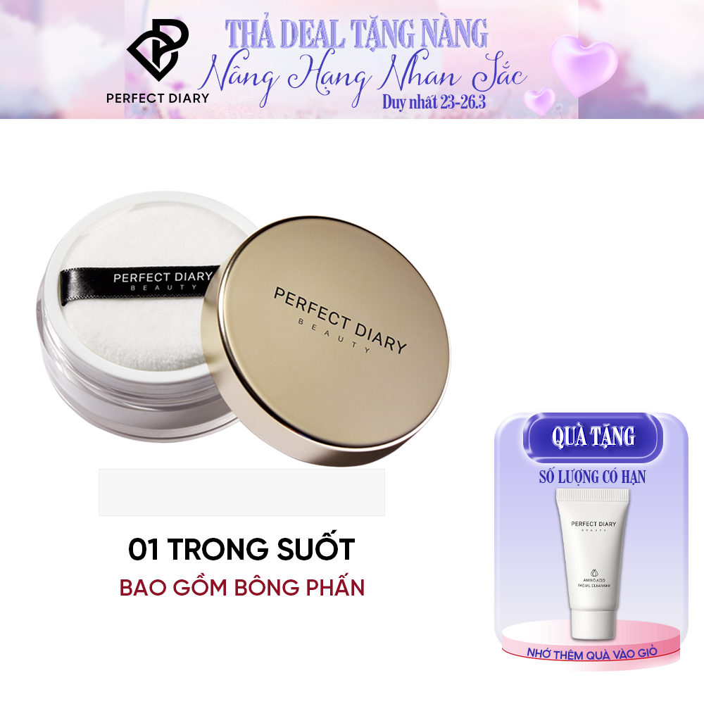 Phấn phủ kiềm dầu perfect diary chống thấm nước kiểm soát dầu giúp da mịn màng giảm lỗ chân lông 3 màu tùy chọn 7g