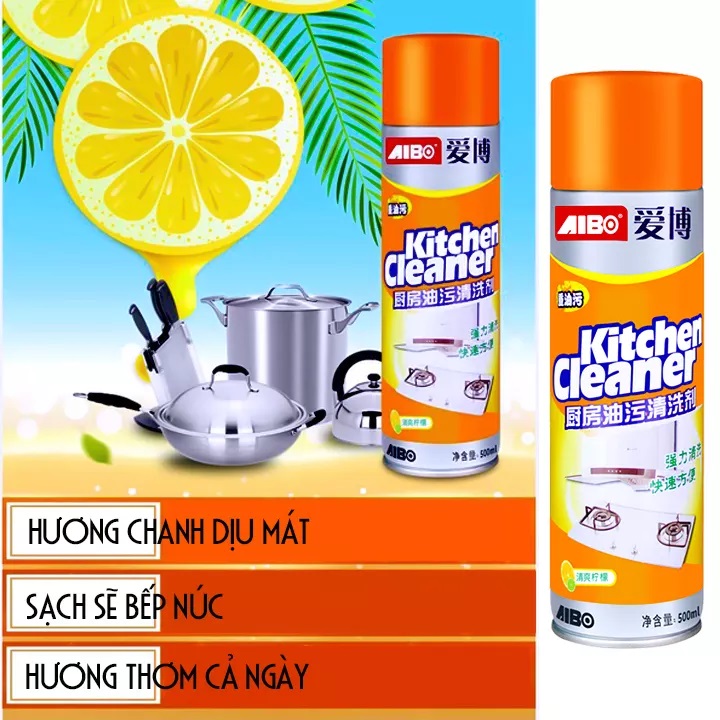 [HCM]BÌNH XỊT TẨY RỬA ĐA NĂNG NHÀ BẾP - SẠCH SÁNG BÓNG N0GAY LẶP TỨC - CHAI XỊT TẨY BẾP ĐA NĂNG DẠNG BỌT - CHAI XỊT TẨY RỬA NHÀ BẾP KITCHEN CLEANER (MÀU VÀNG CAM)