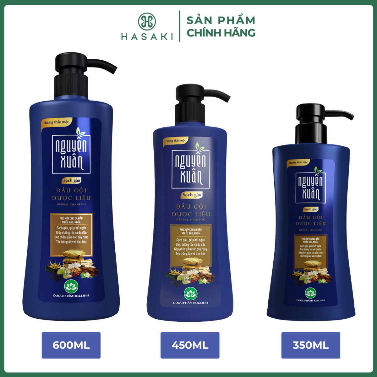 Dầu Gội Nguyên Xuân Dược Liệu Sạch Gàu Herbal Shampoo Hasaki Sản Phẩm Chính Hãng